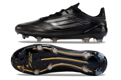 Men's Adidas F50 Elite FG Football Boots - Black/Silver/Gold