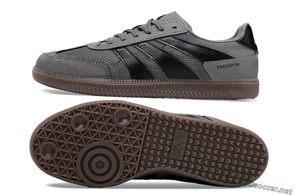 Men's Adidas Predator 24 League Low IC Football Shoes - Grey/Black/Brown 1