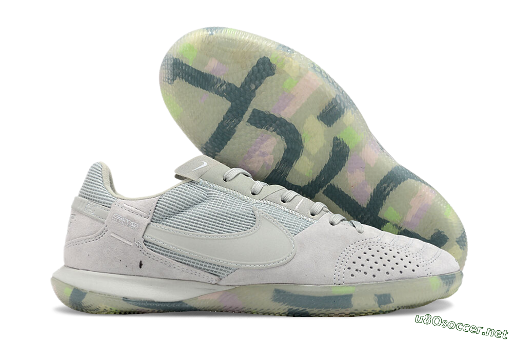 Men's Nike Street Gato IC Football Shoes - Grey/Green/Mint 2