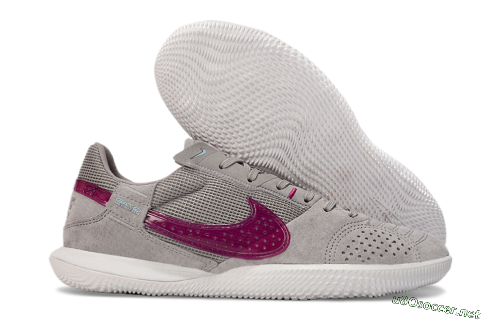 Men's Nike Street Gato IC Football Shoes - Grey/Purple/White 2
