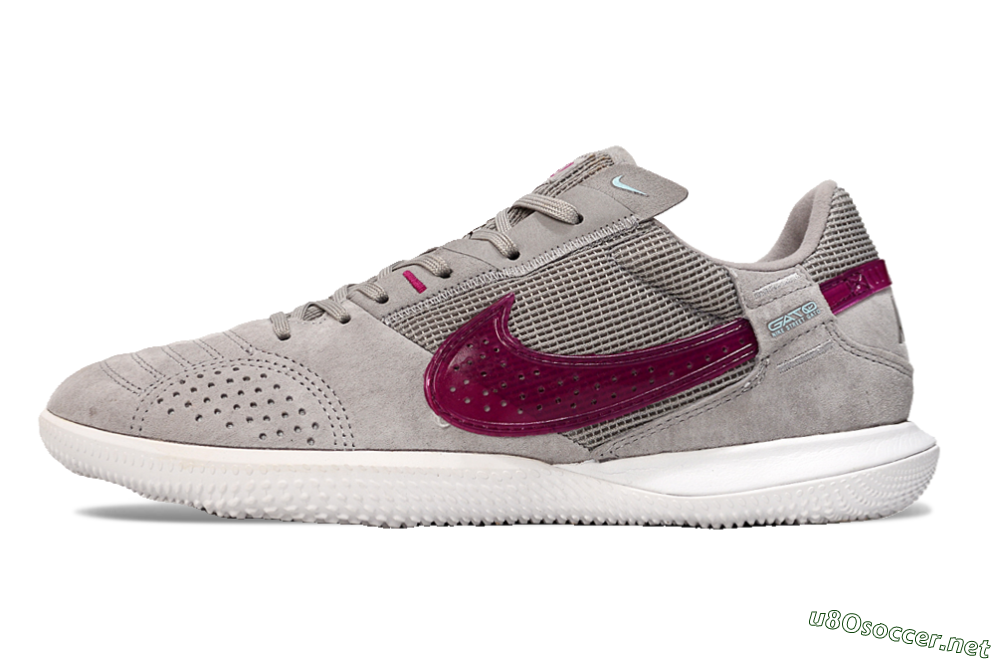 Men's Nike Street Gato IC Football Shoes - Grey/Purple/White 0