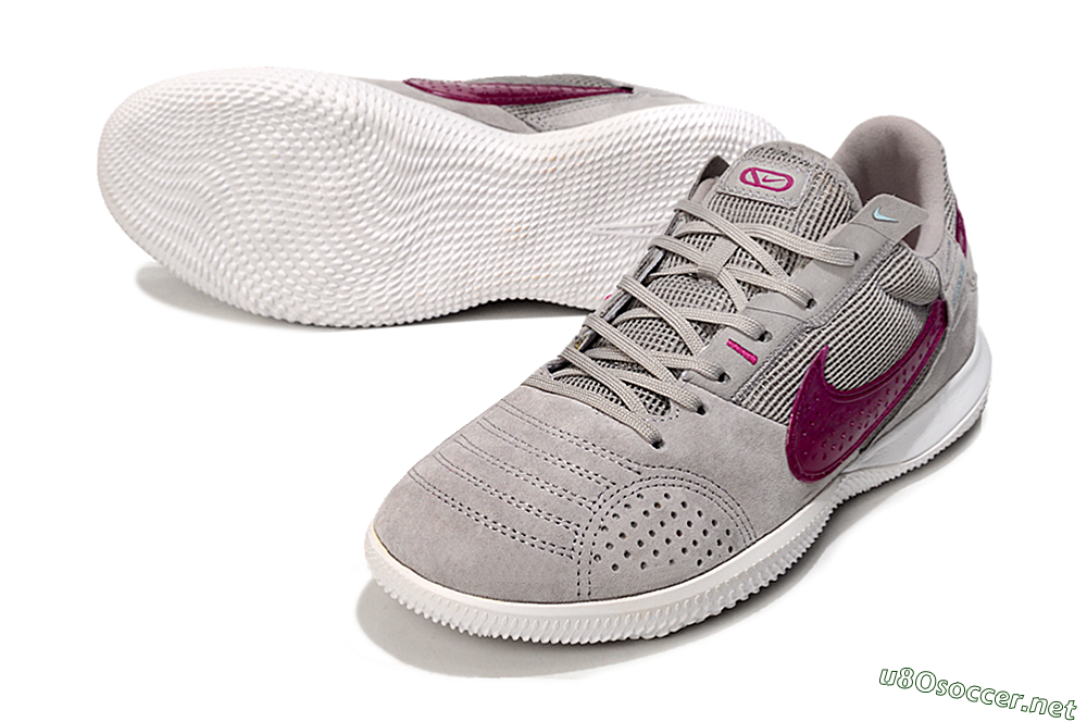 Men's Nike Street Gato IC Football Shoes - Grey/Purple/White 3