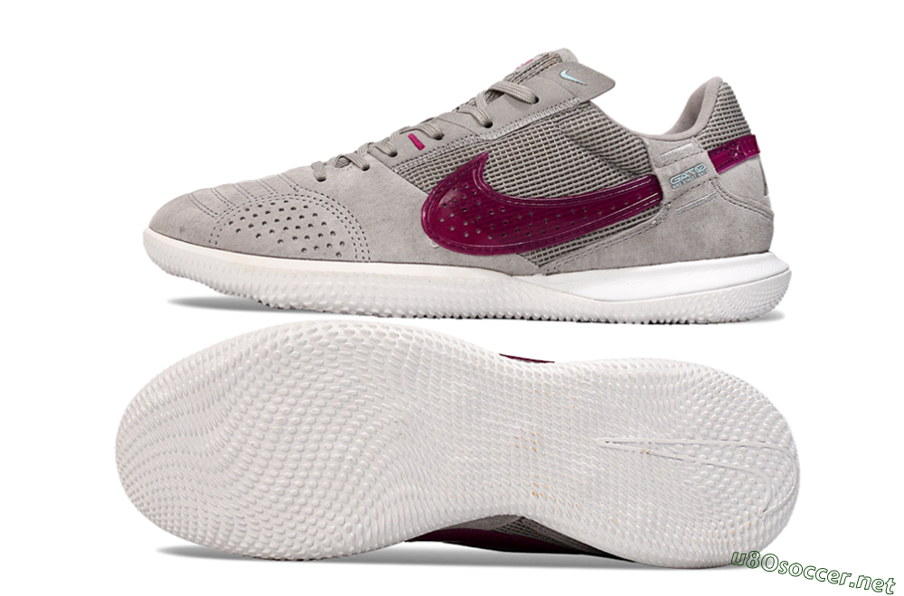 Men's Nike Street Gato IC Football Shoes - Grey/Purple/White 1