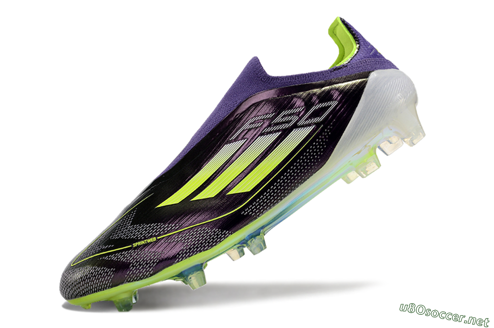 Unisex Adidas F50+ Adizero FG Football Boots - Purple/Yellow/Blue 5