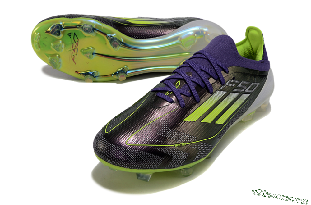 Men's Adidas F50 Adizero FG Football Boots - Purple/Yellow/White 3