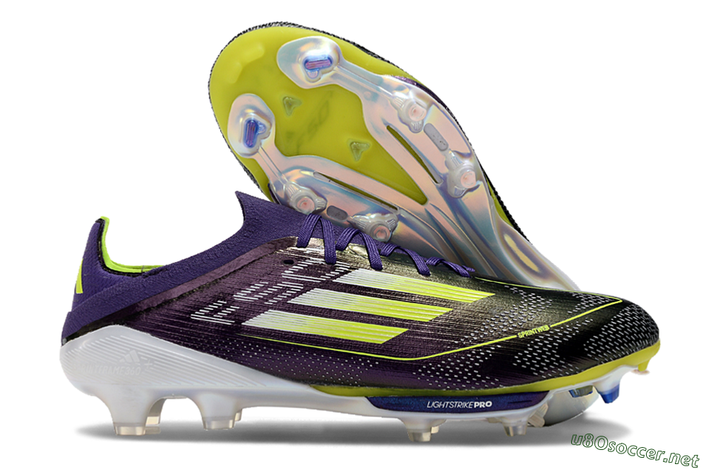 Men's Adidas F50 Lightstrike Pro FG Football Boots - Purple/Yellow/Blue 2