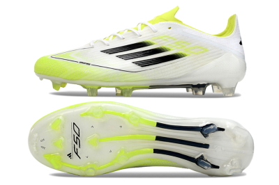 Men's Adidas F50 Adizero FG Football Boots - White/Yellow/Black