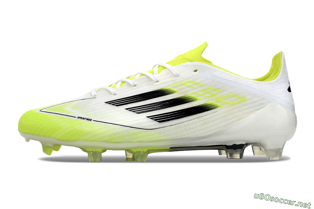 Men's Adidas F50 Adizero FG Football Boots - White/Yellow/Black 0