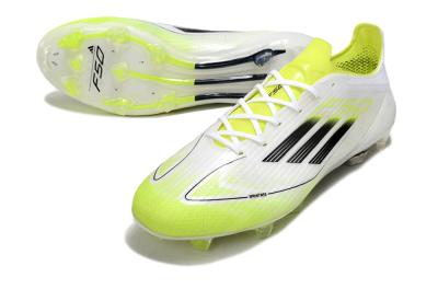 Men's Adidas F50 Adizero FG Football Boots - White/Yellow/Black