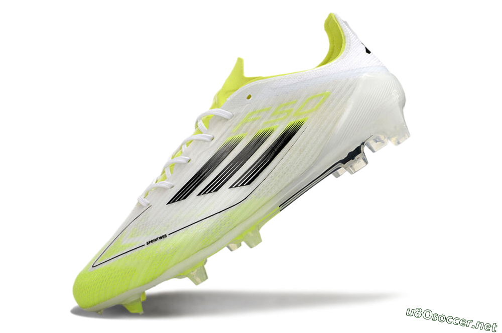 Men's Adidas F50 Adizero FG Football Boots - White/Yellow/Black 5