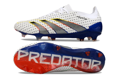 Men's Adidas Predator 24 Elite Euphoria FG Football Boots - White/Silver/Blue