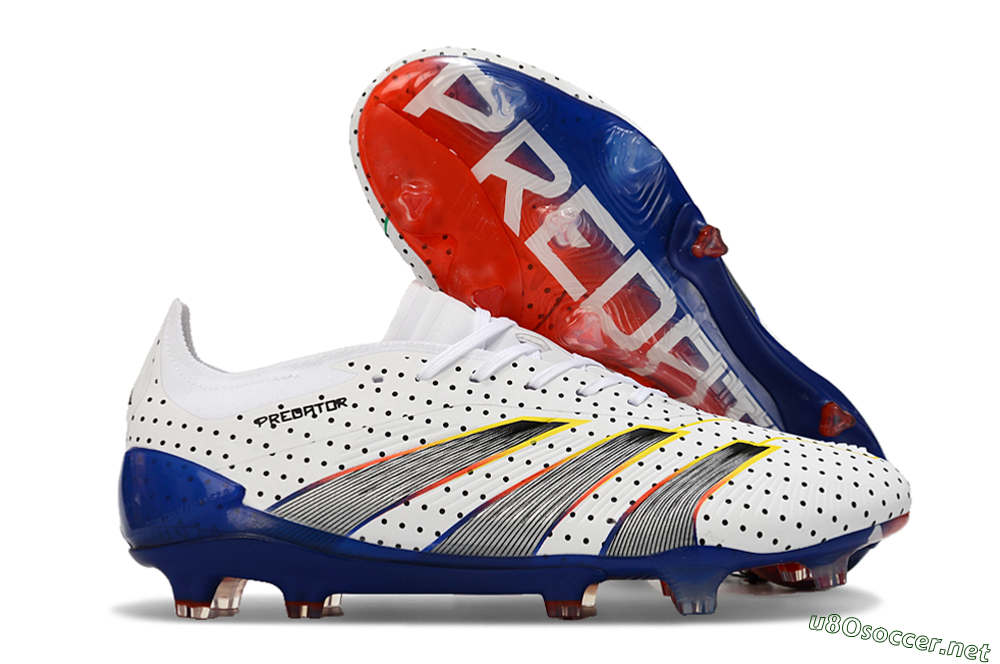 Men's Adidas Predator 24 Elite Euphoria FG Football Boots - White/Silver/Blue 2