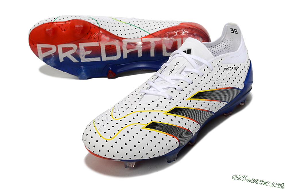 Men's Adidas Predator 24 Elite Euphoria FG Football Boots - White/Silver/Blue 3