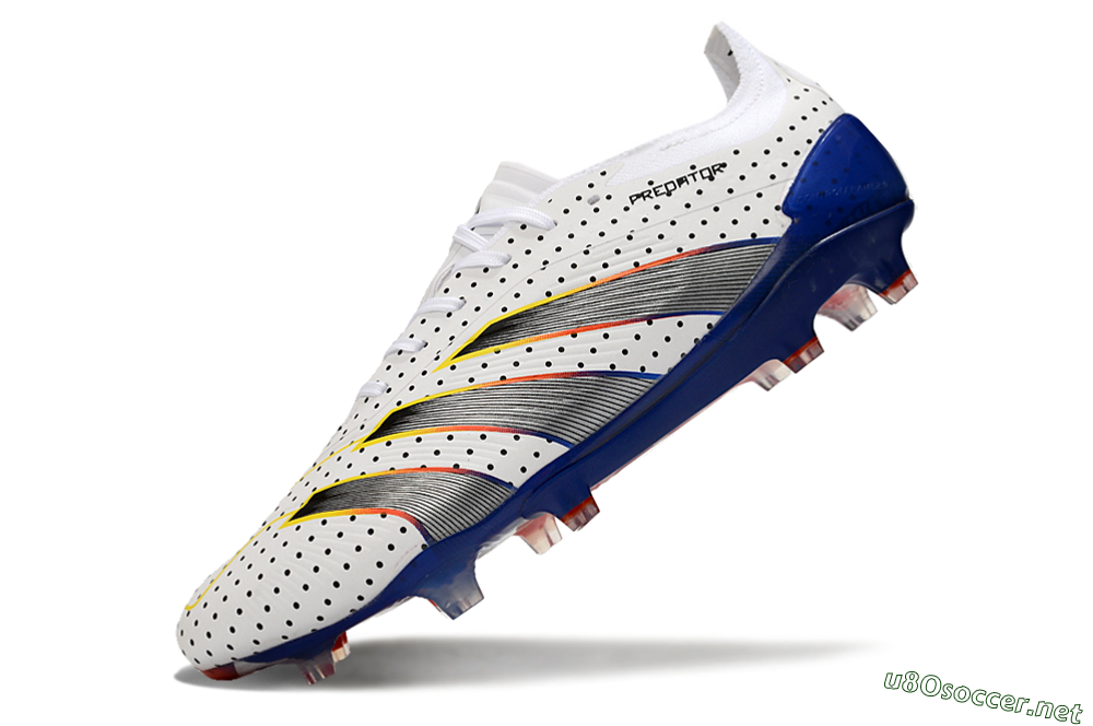 Men's Adidas Predator 24 Elite Euphoria FG Football Boots - White/Silver/Blue 5