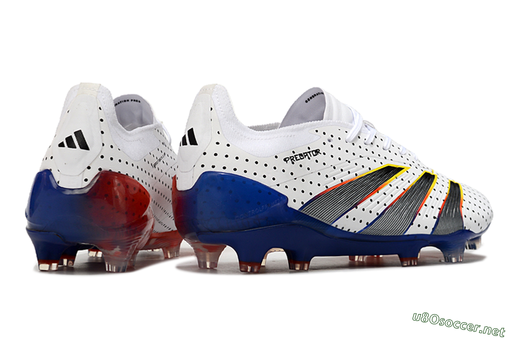 Men's Adidas Predator 24 Elite Euphoria FG Football Boots - White/Silver/Blue 6