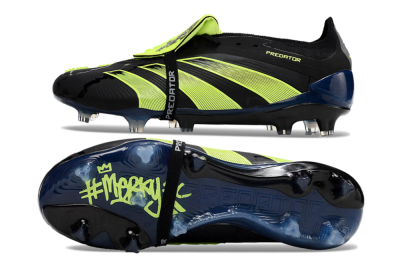 Unisex Adidas Predator Elite Foldover Tongue FG Football Boots - Black/Yellow/Blue