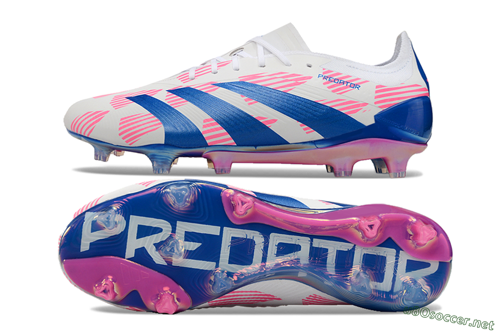 Men's Adidas Predator Accuracy Elite FG Football Boots - White/Pink/Blue 1