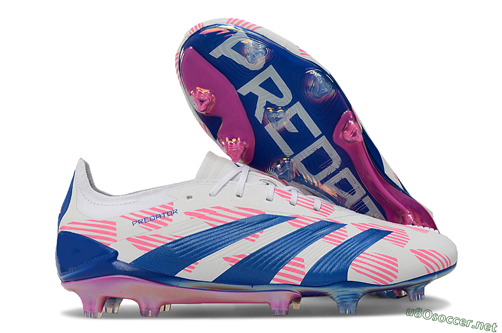 Men's Adidas Predator Accuracy Elite FG Football Boots - White/Pink/Blue 2