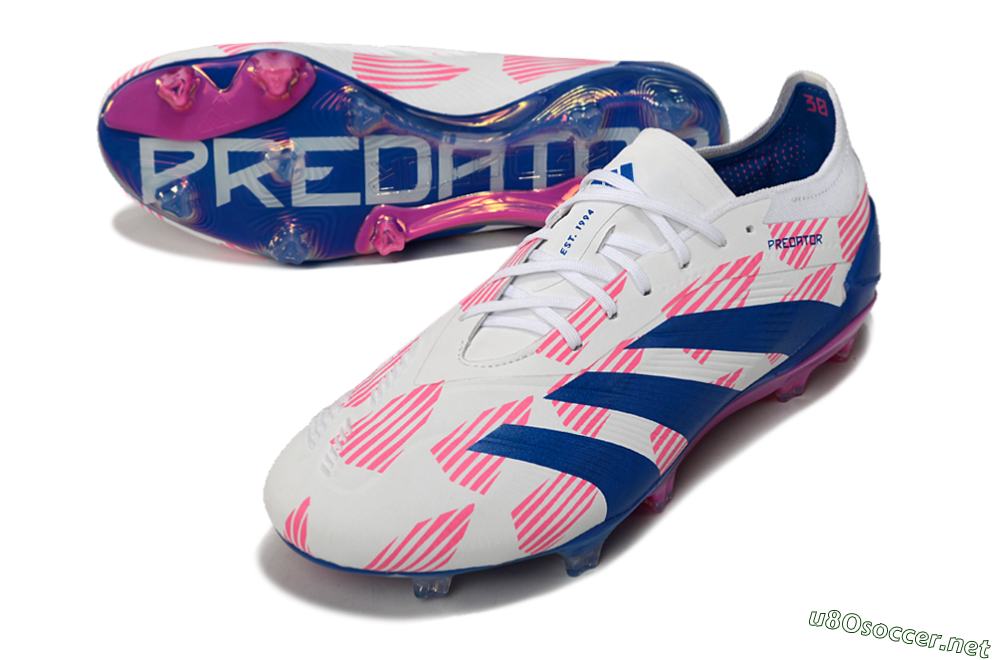 Men's Adidas Predator Accuracy Elite FG Football Boots - White/Pink/Blue 3