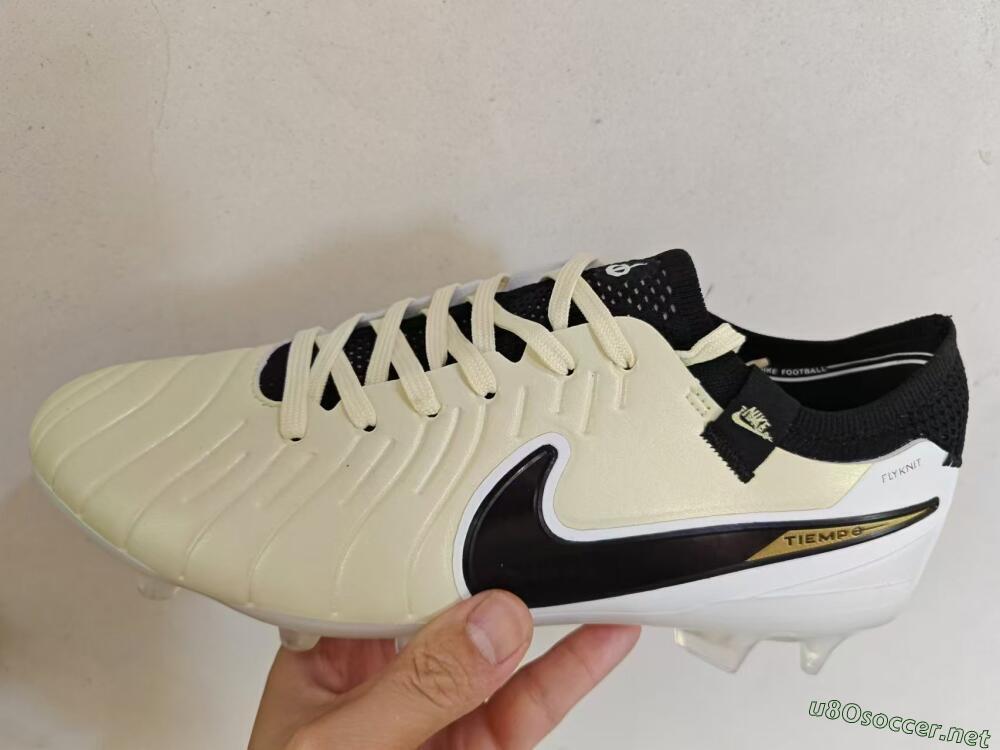 Men's Nike Tiempo Legend 10 Elite FG Football Boots - Beige/Black/White
