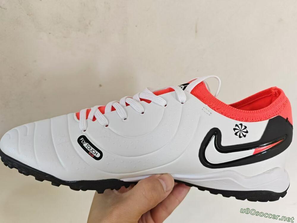 Men's NikeTiempo Legend 10 TF Football Shoes - White/Black/Orange