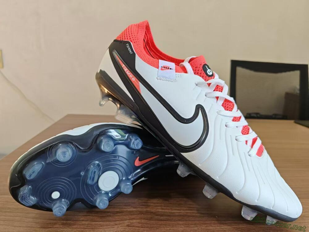 Men's Nike Tiempo Legend 10 Elite FG Football Boots - White/Black/Red