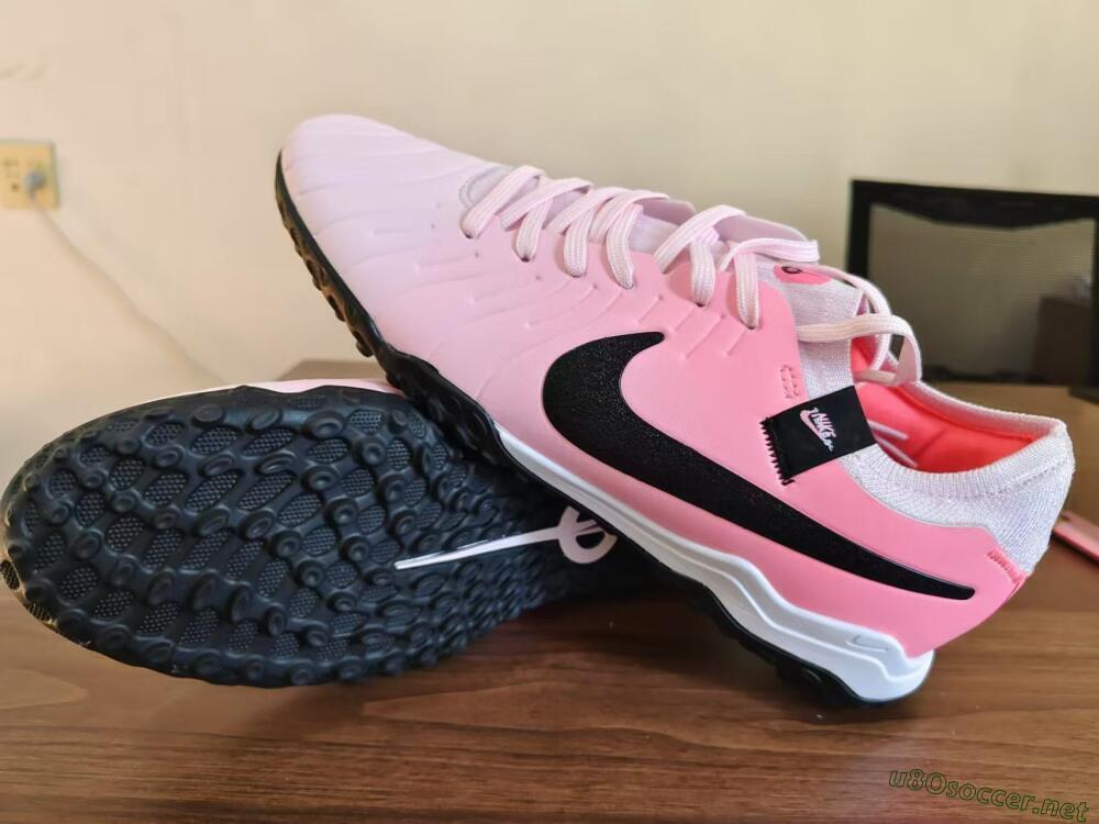 Men's Nike Tiempo Legend 10 Academy TF Football Shoes - Pink/Black/White