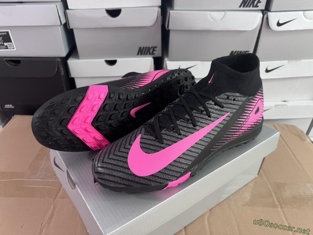 Unisex Nike Air Zoom Mercurial Superfly 10 Elite TF Football Shoes - Black/Pink