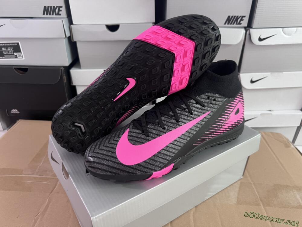 Unisex Nike Air Zoom Mercurial Superfly 10 Elite TF Football Shoes - Black/Pink