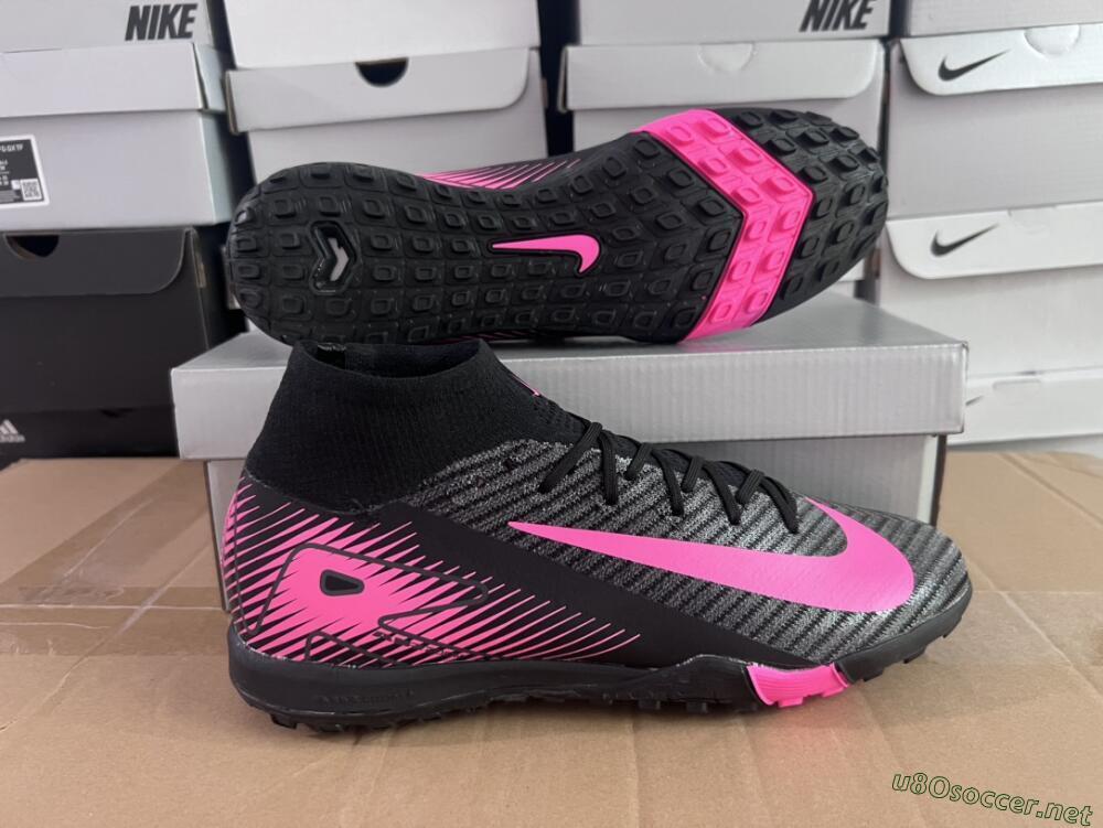 Unisex Nike Air Zoom Mercurial Superfly 10 Elite TF Football Shoes - Black/Pink