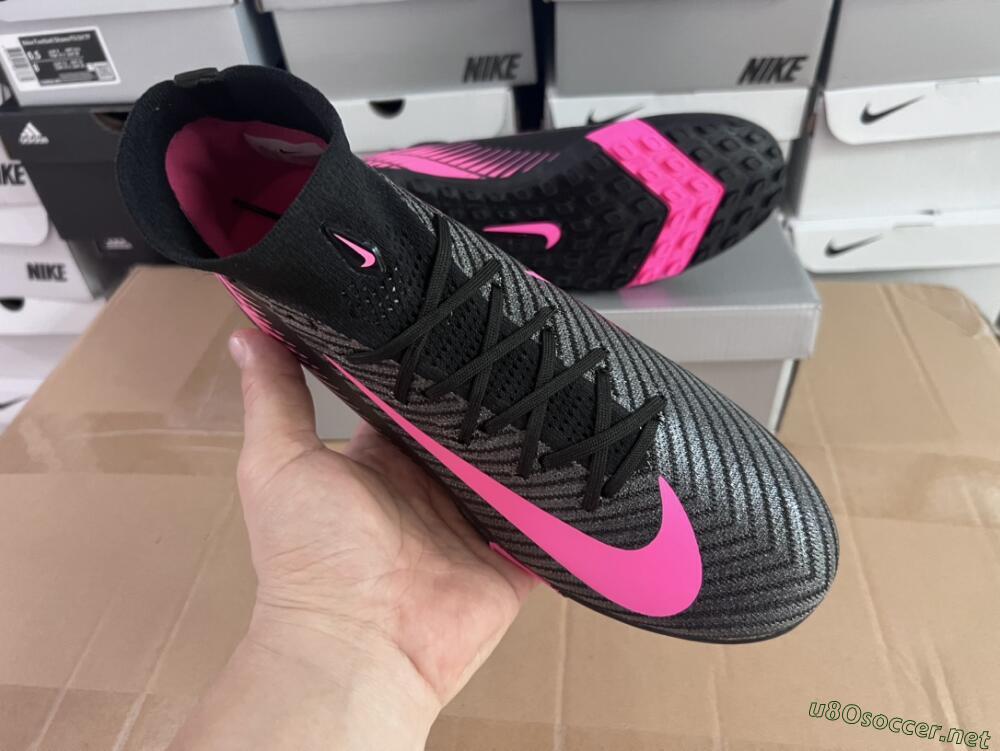 Unisex Nike Air Zoom Mercurial Superfly 10 Elite TF Football Shoes - Black/Pink