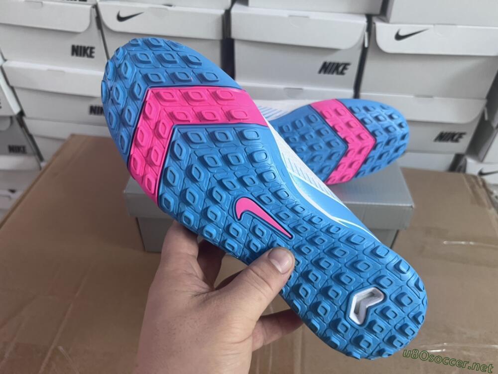 Unisex Nike Air Zoom Mercurial Superfly 10 Elite TF Football Shoes - White/Pink/Blue