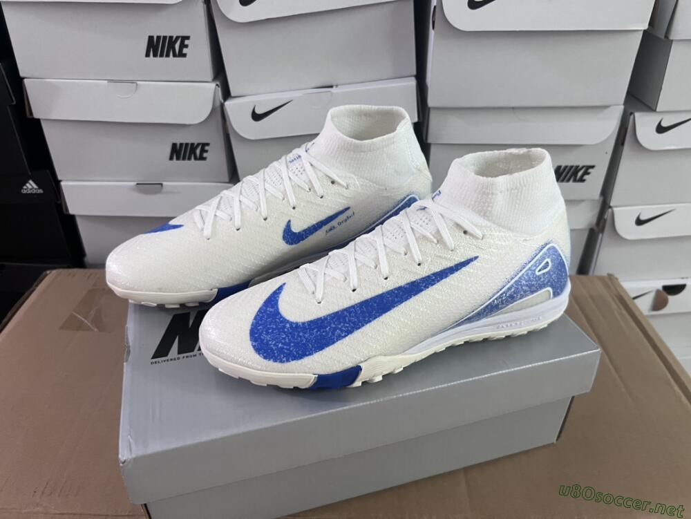 Unisex Nike Air Zoom Mercurial Superfly 10 Elite TF Football Shoes - Beige/Blue