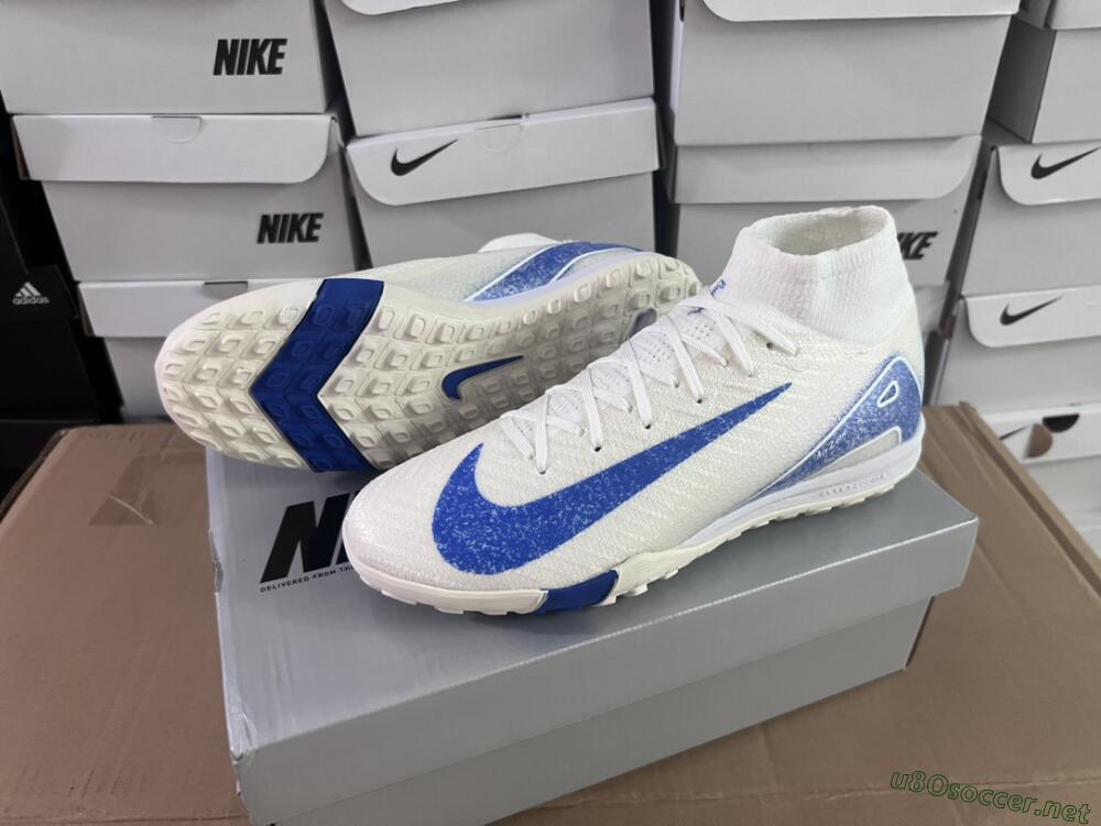 Unisex Nike Air Zoom Mercurial Superfly 10 Elite TF Football Shoes - Beige/Blue