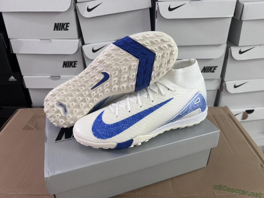 Unisex Nike Air Zoom Mercurial Superfly 10 Elite TF Football Shoes - Beige/Blue