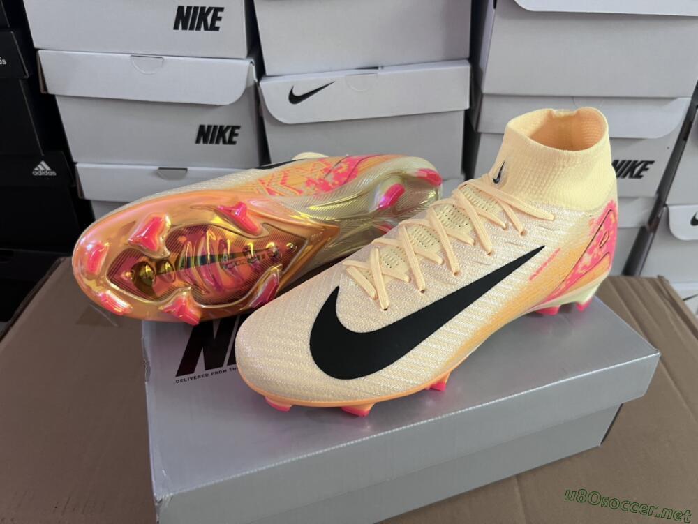Men's Nike Air Zoom Mercurial Superfly 10 Elite FG Football Boots - Yellow/Black/Pink/Gold