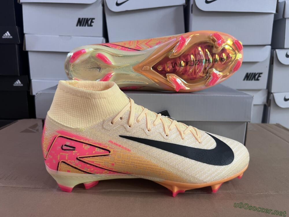 Men's Nike Air Zoom Mercurial Superfly 10 Elite FG Football Boots - Yellow/Black/Pink/Gold