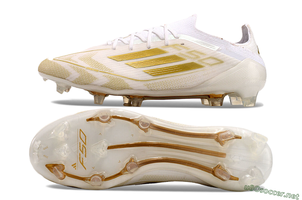 Men's Adidas F50 Elite FG Football Boots - White/Gold 1