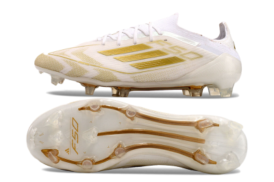 Men's Adidas F50 Elite FG Football Boots - White/Gold