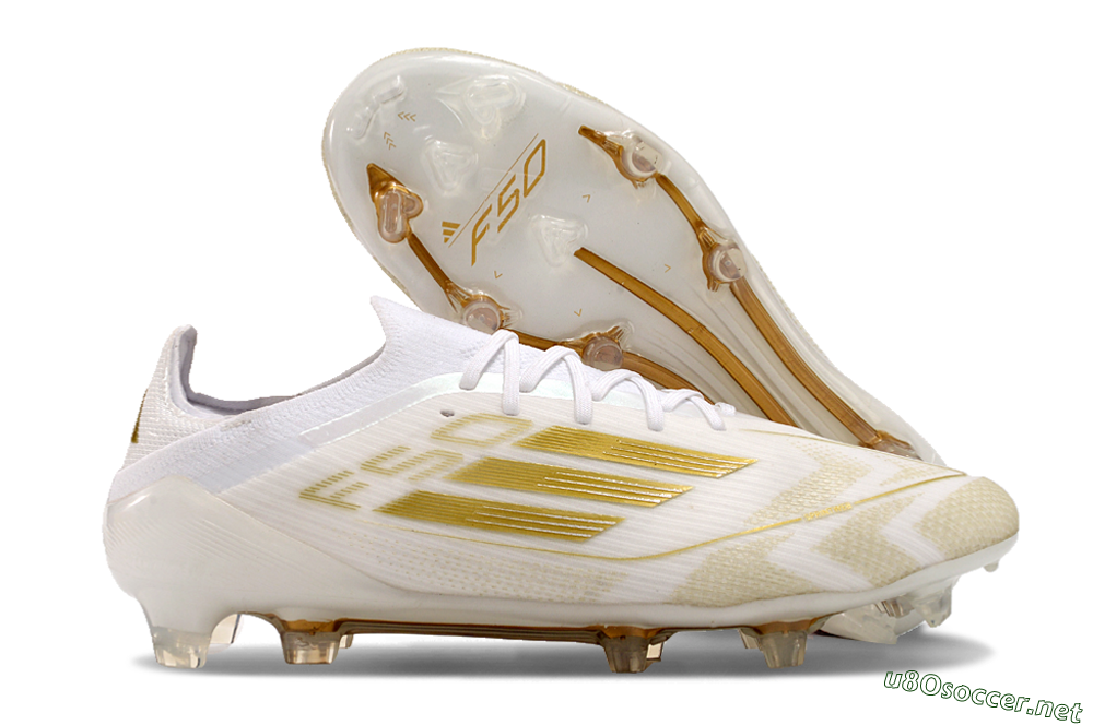 Men's Adidas F50 Elite FG Football Boots - White/Gold 2