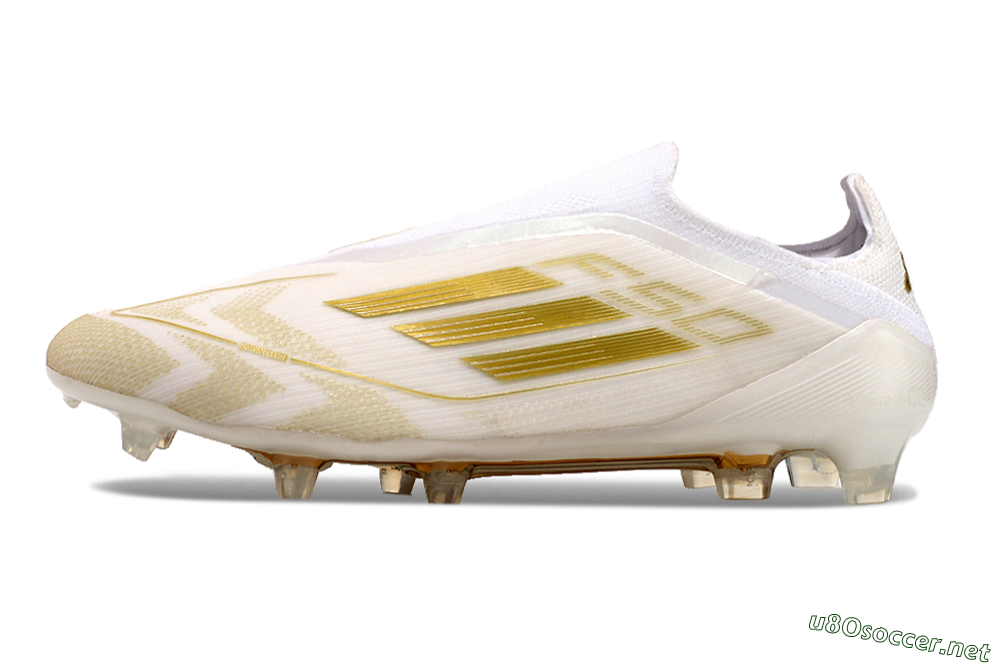 Men's Adidas F50 Elite Laceless FG Football Boots - White/Gold 0