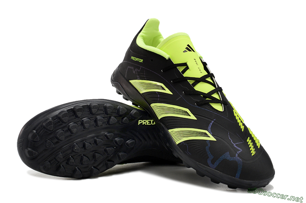 Unisex Adidas Predator 24 Elite TF Football Shoes - Black/Yellow/Grey 3