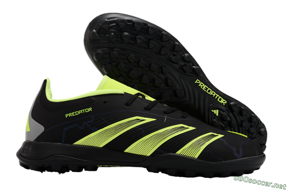 Unisex Adidas Predator 24 Elite TF Football Shoes - Black/Yellow/Grey 2
