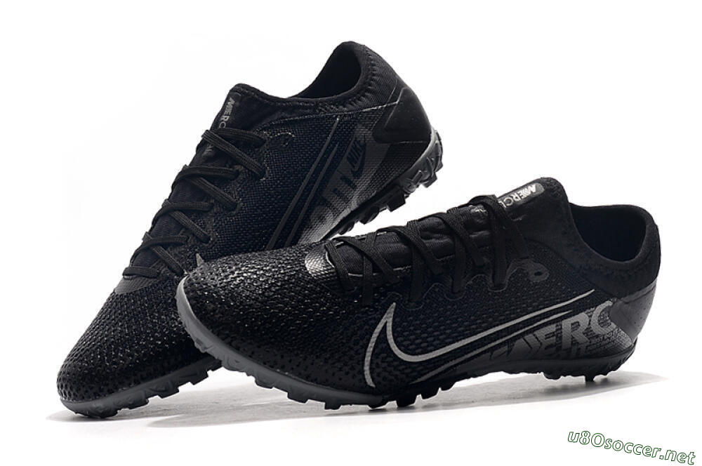 Men's Nike Air Zoom Mercurial Vapor 13 Elite TF Football Shoes - Black/Silver/Grey 6