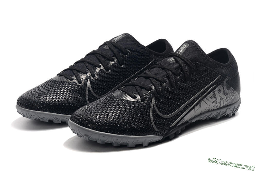 Men's Nike Air Zoom Mercurial Vapor 13 Elite TF Football Shoes - Black/Silver/Grey 5