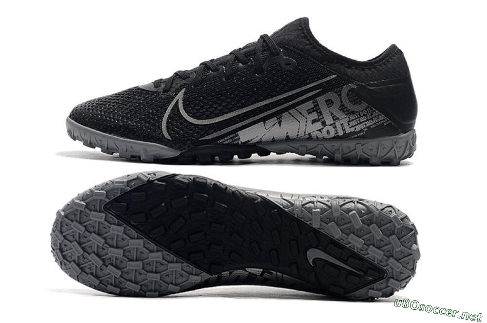 Men's Nike Air Zoom Mercurial Vapor 13 Elite TF Football Shoes - Black/Silver/Grey 1