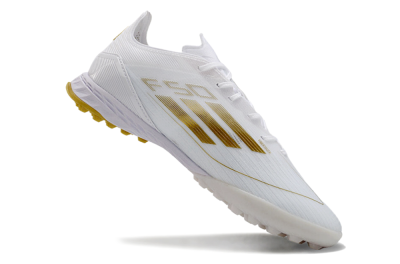 Men's Adidas F50 Elite TF Football Shoes - White/Gold