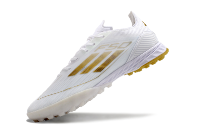Men's Adidas F50 Elite TF Football Shoes - White/Gold