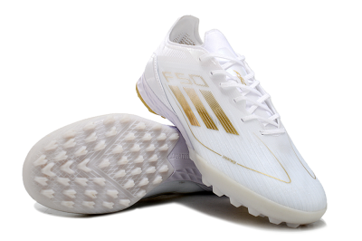 Men's Adidas F50 Elite TF Football Shoes - White/Gold