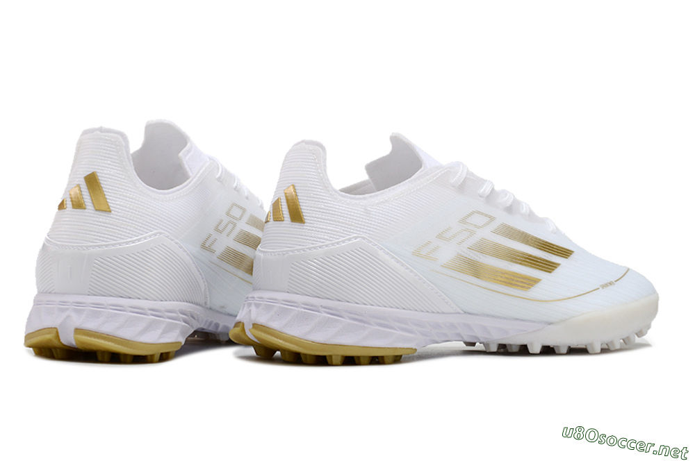 Men's Adidas F50 Elite TF Football Shoes - White/Gold 6
